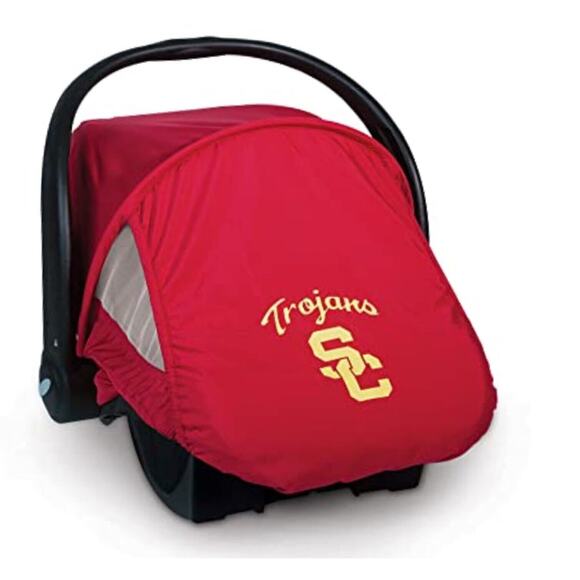 USC Trojans NCAA Cozy Cover Combo Pack Sun/Bug & Lightweight Car Seat Covers - Picture 3 of 6